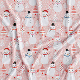 Baby Pink Christmas Digital Printed Fabric Manufacture In Surat India